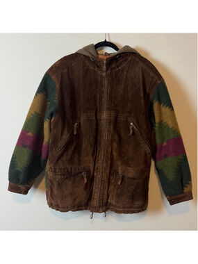 Vintage Winlit Western Suede Leather Jacket Multi-color size Medium